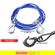Kenmaster / Emergency Tow Rope Steel O.D 8mm x 4m / Tali Tambang Mobil / Tali Derek Mobil / Sling Ba