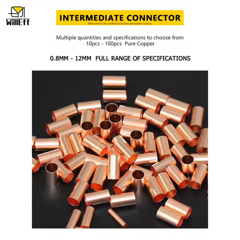 Small copper tube wire cable Direct connection tube docking copper tube copper connection tube middl