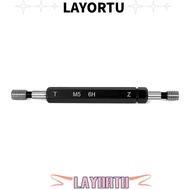 LAYORTU Double Ends Thread Gauge, M5x0.8 6H Tolerance Thread Plug Gauge, Durable Black Steel Materia