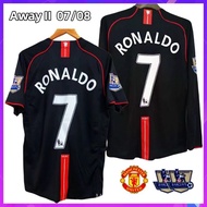 【Retro SSS+】Retro 07-08 Manchester U 2008 Away Ronaldo Long Sleeve Short Sleeve Football Jersey