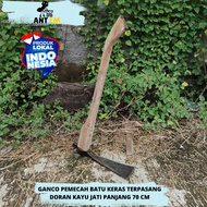 Ganco Pemecah Bongkahan Batu Anti Gompal Bahan Sangat Tebal Terpasang Gagang Doran - Glencong Jegol