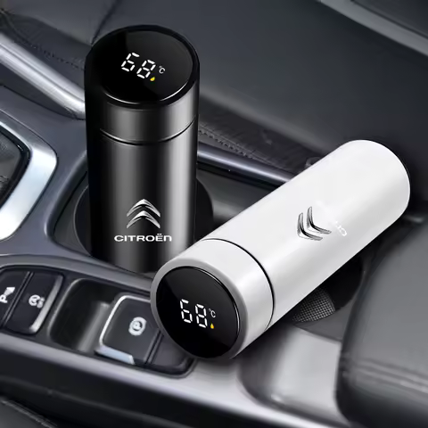 500ml Stainless Steel Car Thermos Bottle LED Intelligent Temperature Display For Citroen C1 C2 C3 C4