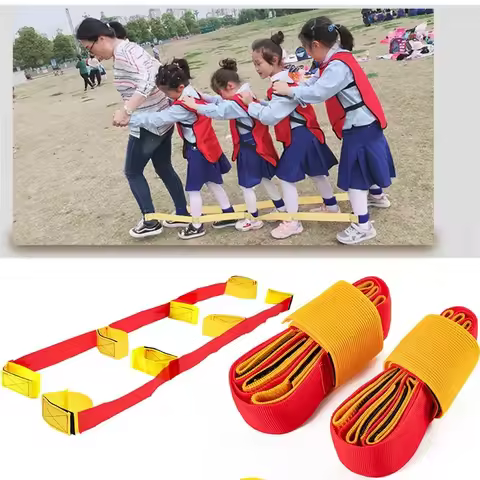 3-6 Person Children's Outdoor Sports Toys Games Giant Footsteps Teamwork Balance Contact Sense Train