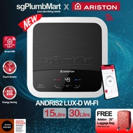 Ariston x sgPlumbMart NEW Andris2 LUX-D WI-FI 15 / 30 liters Electric Storage Water Heater Ariston Heater Wifi