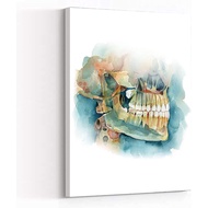 Paintings On Canvas Wall Art Conebeam IV Art Watercolor Print Dental Anatomy Tooth Art Dentist Art Watercolor Print