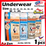 Scuba Underwear Seluar Dalam Lelaki Non-Slackening BRIEF Best Quality Mens Cotton Underwear 100% Gen