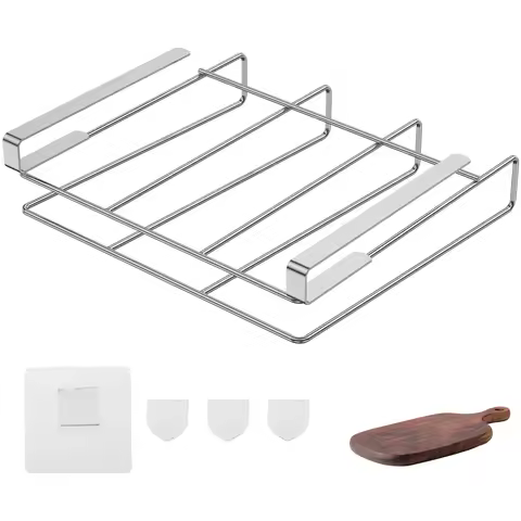 Under Cabinet Cutting Board Organizer Stainless Steel Hanging Chopping Board Rack Kitchenware Pot Co
