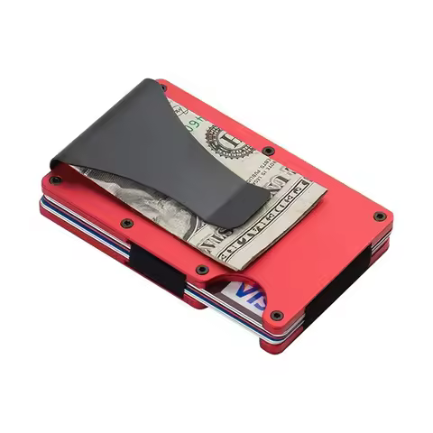 Slim RFID Blocking Wallet Minimalist Card Holder with Money Clip for Men Women