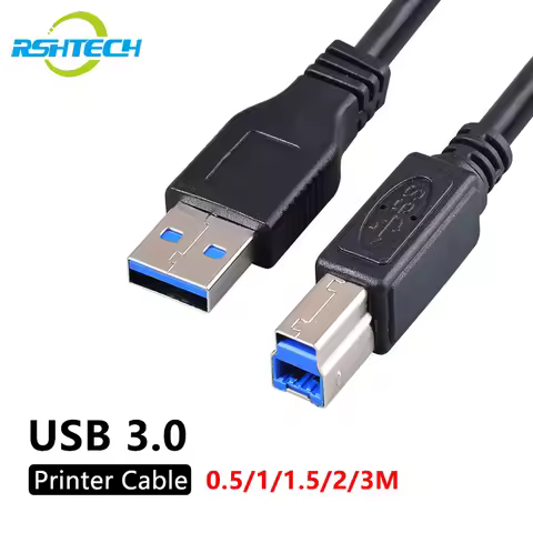 RSHTECH Printer Cable USB 3.0 USB-A to USB-B Cables 5Gbps High-Speed A Male to B Male for Desktop Ex