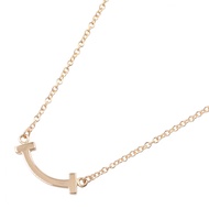 【二手】蒂芙尼 T 字Smile迷你項鍊 62617721，頸圍 40.5/45.5 厘米，K18PG（玫瑰金），T 字Smile迷你項鍊，女士