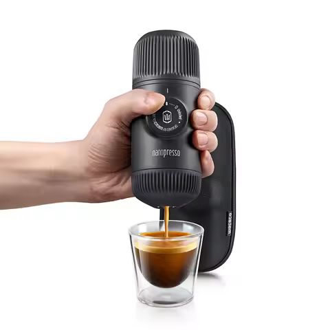 WACACO Nanopresso +Case, Portable Espresso Maker bundled with Nanopresso Protective Case, Upgrade Ve