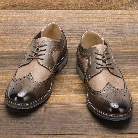 39~48 casual shoes men fashion comfortable 2025 brand leather shoes men #KD1775