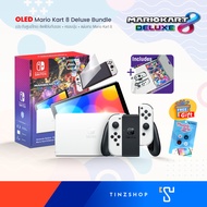 Tinzshop Nintendo Switch OLED Model Mario Kart 8 Deluxe Bundle + Game Mario Kart8 (เครื่อง OLED สีขา