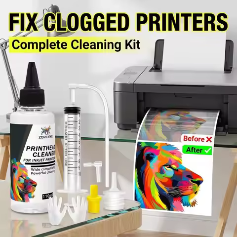 110ml Printhead Cleaner Kit, Universal Inkjet Printer Nozzle Cleaning Fluid for Epson HP Canon, 3D P
