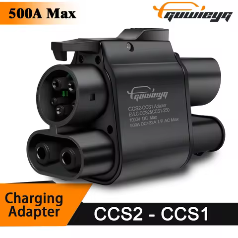 GUWIEYG CCS2 to CCS1 EV Charger Adapter500A 500kW DC 1000V Fast Charging Fit for CCS2 EV Portable Ch