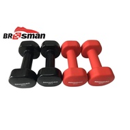Brosman 4Kg dumbbells imported high quality, solid iron dumbbells covered with kg rubber, 4kg iron c