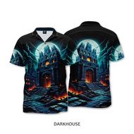 KEMEJA Casual 3D Print Shirt for Men, Women, Adults, and Children, Full Print 3R, Ghost House Motif 