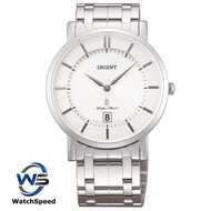 Orient Analog Quartz FGW01006W0 FGW01006 White Dial Stainless Steel Men's Watch(Silver)