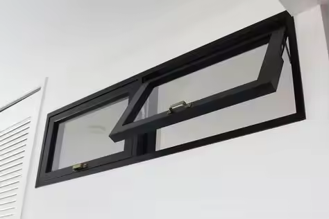 Aluminum Alloy Frame Awning Window Residential Top Hung Casement Windows with Blinds Double Glazed A