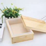 手工Diy長方形中號硅膠模具帶木盒手工皂渲染盤2200毫升硅膠模具