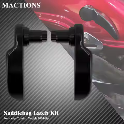 Motorcycle Gloss Black Saddlebag Latch Kit Saddle Bag Lid Lifter For Harley Touring 2014-2023 CVO Ro