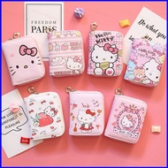 GS4 Sanrio Hello Kitty Short Wallet Anime Cute Cartoon School girl Mini Zipper Handle Coin Purse bag