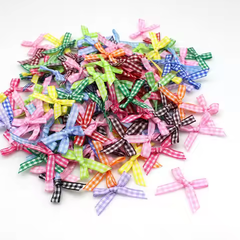 100pcs /lot 7mm Ribbon Bows Small Size Satin Ribbon Bow Flower DIY Crafts Flowers Bows Gift Craft De