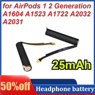 25mAh Li-polymer Replacement Battery for Apple for AirPods 1 2 1st 2nd Generation A1604 A1523 A1722 