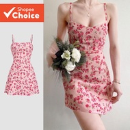 B131-4-Suspender Print Dress-DRB131P1D061  B131-4-Gaun Bunga Spageti-DRB131P1D061