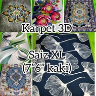 [XL] 7 x 6 KAKI 3D/Karpet Gulung/Heritage Crystal Velvet Carpet Rug Floor Mat Home Decor Tatami Anti