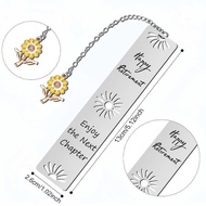 Stainless Steel Hollow Bookmark Sunflower Pendant Retirement Gift Grateful Teacher Colleague Gift