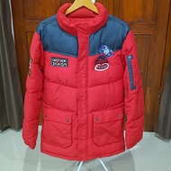 jaket puffer parka evisu jeans big logo
