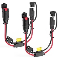 2-Pek Kord Sambungan SAE 1FT Serasi dengan Pengecas Bateri Pintar NOCO Genius, Kabel Penyambung SAE 