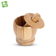 ครกตำหมาก ครกไม้ ครกไม้จิ๋ว Wooden Mortar พร้อมสาก น้ำหนักเบา 4 นิ้ว 4.5 นิ้ว Simple Kitchen