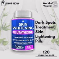 ไวท์เทนนิ่งผิวที่มีประสิทธิภาพ USA Glutathione 120 Cap. Effective Skin Lightening Supplement Dark