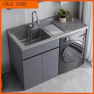 Aluminum Laundry Basin Cabinet Washing Machine Cabinet with Storage for Balcony Toilet Kabinet Mesin