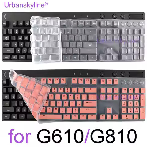 Keyboard Cover for Logitech G810 for Logi G610 Mechanical Silicone Protector Skin Case Film Clear Bl