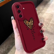Casing hp for Samsung A17 4G A17 5G M17 5G F17 5G Case Heart Leopard Pattern Silicone Case modern Ce
