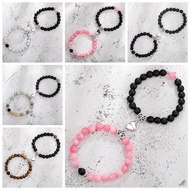 2pcs/Set Magnet Bracelets Couple Vintage Matching Braslet Stone Distance Paired Braclet Lovers Jewel