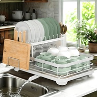 TEMU 2-tier Foldable Dish Rack - Large Capacity Space-saving Black Iron Kitchen Organizer For Dishes