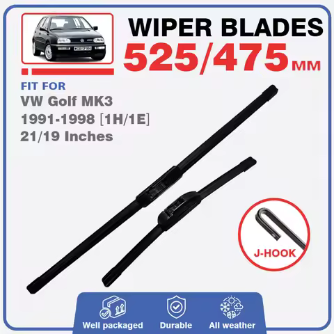 For VW Golf 3 MK3 1991-1998 1H 1E Car Front Wiper Blades Windscreen Windshield Window 21"19" HD Quie