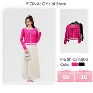 FIONA women's cardigan, Viscose women's sweater with hem shape and polka dot pattern C514500