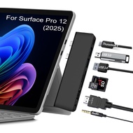 Surface Pro 12 USB Hub Adapter Docking Station with 4K HDMI USB-C Accessories for Microsoft Surface 