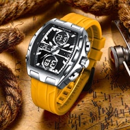 2025 Fashion Sports GOLDENHOUR Quartz Watch Dual Movement Waterproof Luminous Richard Barrel Shape S