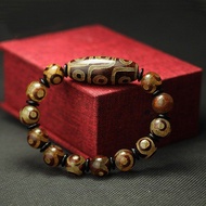 Tibetan Natural Agate Dzi Beads Fidelity Agate Three Eyes Nine Eyes Dzi Beads Bracelet Men Women Cou