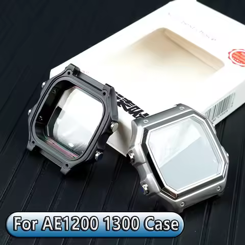For Casio AE1200 Nylon Watchband Metal case AE-1200 304 stainless steel modified Watch front cover W