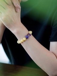 俄料天然蜜蠟手串10mm滿蜜白花蜜蠟圓珠手鏈串珠原礦無優化含證書