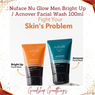 Nuface Nu Glow Men Bright Up Acnover Facial Wash 100ml