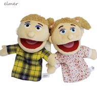 ELMER Family Puppet Hand Doll Baby Talking Baby Gift Children Pillow Toys Sleeping Pillow Educational Playhouse Hand Puppet Half Body Puppet Plush Toy