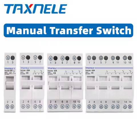 40A 63A MTS Dual Power Manual Transfer Isolating Switch Interlock Circuit Breaker 1P 2P 3P 4P 230V 4